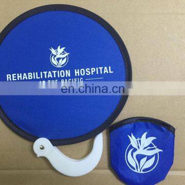 custom printed nylon folding hand fan for Singapore