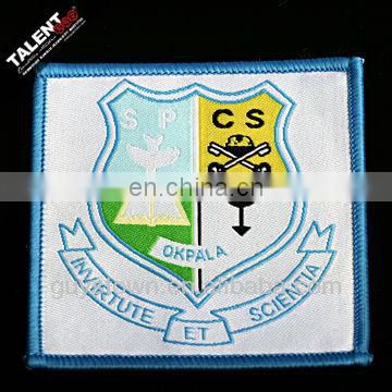 custom uniform logo woven badge for school