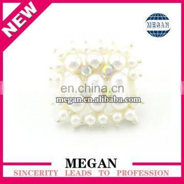 wholesale fancy square pearl rhinestone button for garment and clothing