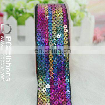 Wholesale colorful sequin grosgrain ribbon