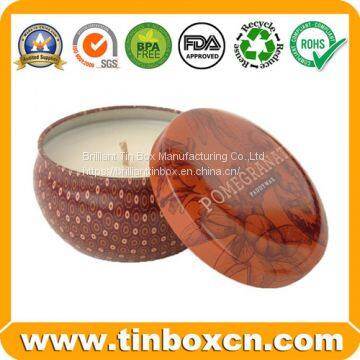 Round Metal Gift Box Candle Tin photo-4