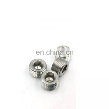High quality 1/2'' inch butt weld pipe threaded 304 inner hexagon Blocked head Stuffy head stainless steel hose barb fittings