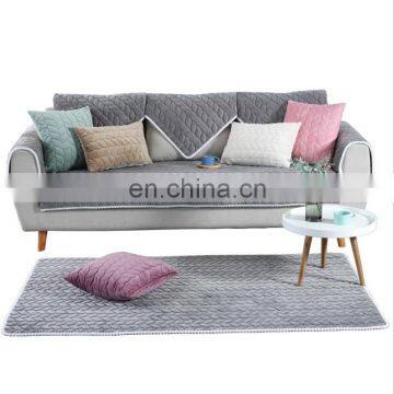 European Plush Antiskid Sofa Cover Set, Modern Simple Style Sofa Mat For Living Room