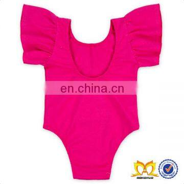 Baby Hot Pink Ruffle Leotard Baby Plain Romper Wholesale Blank Baby Clothes