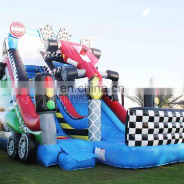 Race Car Design Inflatable Bouncer Dry Slide Cars Jumping Bouncy Castle For Children photo-3