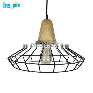 Ретро-индустриальный уникальный дизайн в стиле винтаж, настенный деревянный подвесной светильник в форме конического железного клетчатого фонаря photo-3