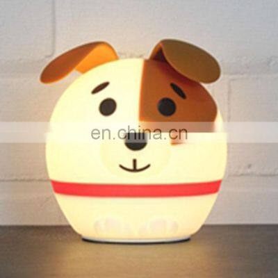 Cute dog funny night light rechargeable smart led night lamp for kids bedside