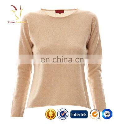 New Fashion Cashmere Pullover Womens Crew Neck Sweater Pattern Mongolian Cashmere Exporter photo-4