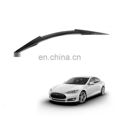 Accessories Decoration Performance Carbon Fiber Spoiler Rear Spoiler Tail Wing Back Boot Lip For Tesla Model S 2014-2021