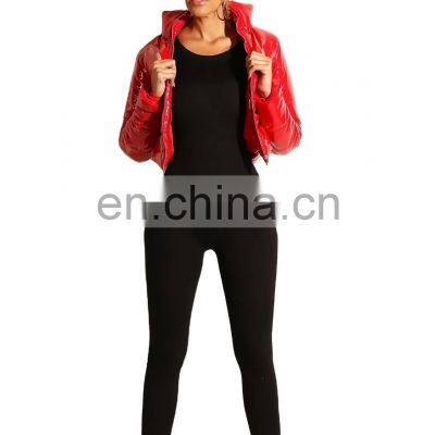 Wholesale Custom Foam Jacket Warm Women's Cardigan Oil Leather Jacket Casual Sports Plus-size Jacket