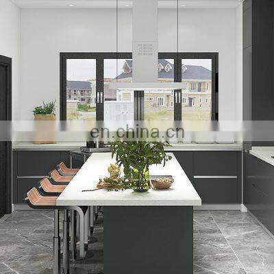 2021 Luxury MDF Wood Pantry Cabinet Black Lacquer Kitchen Modern Designs Kitchen Cabinets photo-3