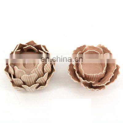 high quality pink ceramic lotus flower candle holder for wedding decorations