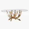 Trendy Design Glass Top Coffee Table New Arrival Luxury Gold Plated Leg Coffee Table / Center Table For Living Room photo-2