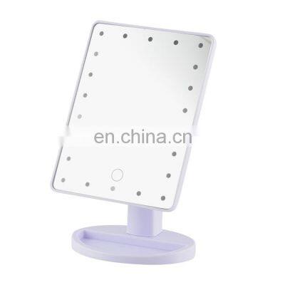 Portable cosmetic touch makeup mirror square makeup led mirror light