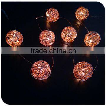 warm white 10LED iron ball light 3V indoor copper string light