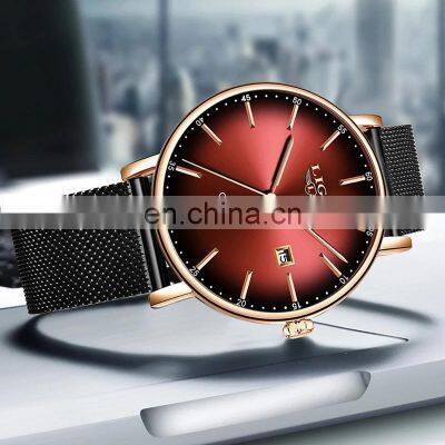 Lige 9934 Simple Design Women Quartz Watches Luxury Steel Mesh Water Resistant Brand Wrist Watches for Ladies