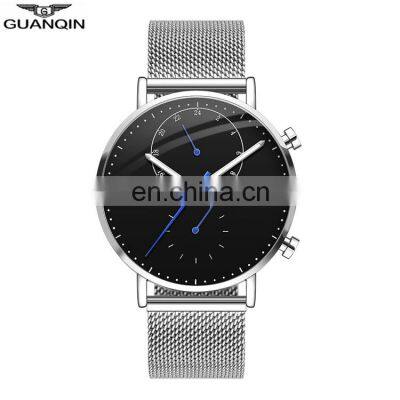 GUANQIN GS19101 Luxury Quartz Men Branded Wrist Watches Stainless Steel Nice Men Watch Custom OEM Logo