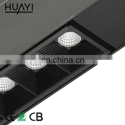 Modern Hotel Decor Aluminum Black 24w Smd Led Linear Pendant Light Led Grille Light photo-4