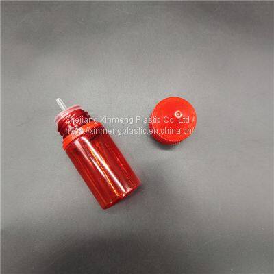Factory Sell 30ml Shprt V3 Red E-liquid Bottle Flat Cap Childproof Oil Ink Squeeze Plastic Pet E-juice Vape Oil Dropper Bottle photo-3