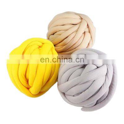 soft merino wool roving chunky giant yarn merino hand knitting cotton tube yarn 5 cm super chunky wool for hand knitting blanket