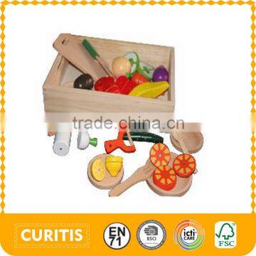 2015 Most Suitable for Kid Wood Kitchen Toy Kitchen Game Hot Sale Cut Toy