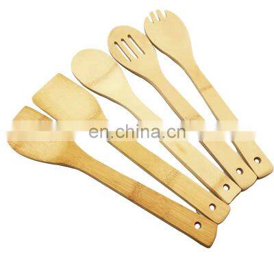 Custom Eco Friendly Natural Multifunction Five-piece Kitchen Bamboo Spatula Set