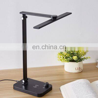 Modern Customized Color Wireless Charger Desk Lamp Usb Charge Port Timed Table Lamp