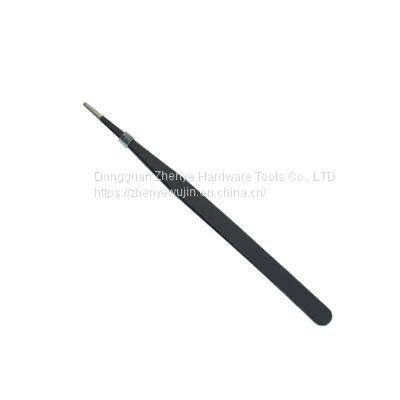 Anti Static Black Thin Blunt Head Curved Mouth Household Medical Home Repair Nail Pick 11# Tweezers