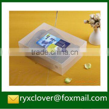 Customized made shoe packaging boxes with clear PVC/PP plastic