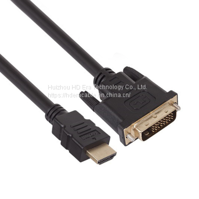 Wholesale Supply Gold Plated Black Hdmi To Dvi Cable 1.8m Hdmi To Dvi 24+1 Cable HD5007