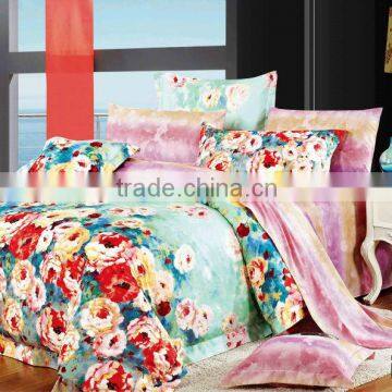 2014 latest design Reactive Printing Flora Bedding Set, Cotton Comforter set