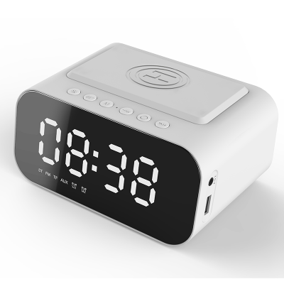 New Household Multifunctional 3 In 1 QC3.0 Fast Wireless Charging Digital Alarm Clock Desktop Bluetooth 5.0 Speaker FM Audio