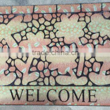 nonslip backing heavy-duty recycle rubber flocked surface door mat