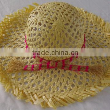 Summer Beach Sun Jazz Stingy Brim Cap Hat Ribbon Custom Straw Hat