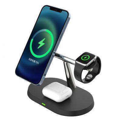 15W Magnetic Wireless Charger 3 in 1 Fast Wireless photo-2