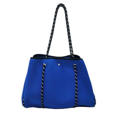 Large Capacity Beach Bags Portable Perforated Neoprene Women Beach Tote Bag photo-2