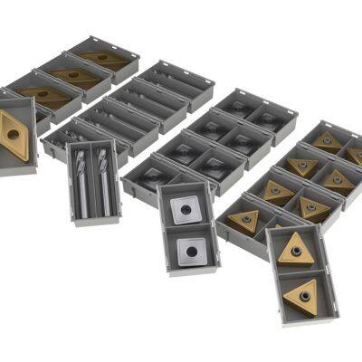 Paquetes de cajas de herramientas de corte de insertos de carburo de hilo ABS. Cajas de cerradura para insertos de carburo