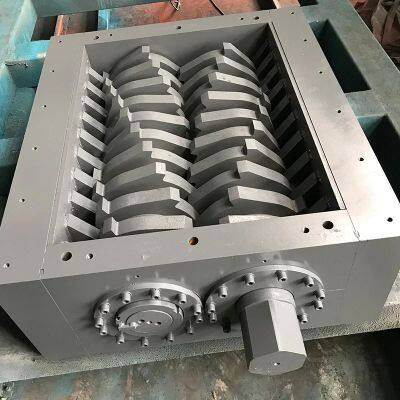High Efficiency Double Shaft Small Mini Compost Scrap Metal Iron Aluminium Shredder Machine for Sale photo-3