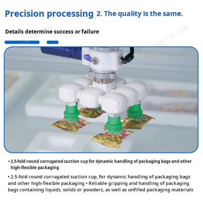 SPB2f Corrugated Vacuum Silicone Suction Cup 15-30mm Disc Diameter Imported Packaging Bag With Special Nozzle Rubber Product photo-2