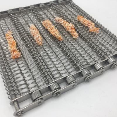 High Temperature Resistant Stainless Steel Wire Mesh Chain Conveyor Belt for Instant Noodles Transportation