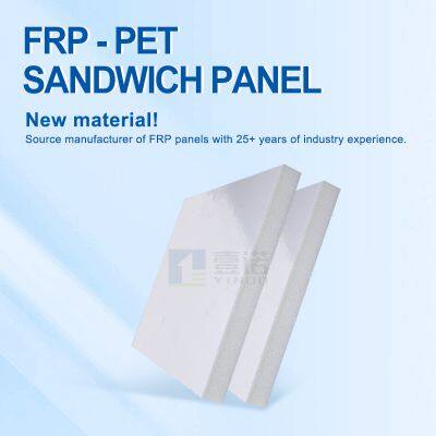Panel laminado de FRP y PET de fácil limpieza, revestimiento para vitrinas de exhibición de alimentos, higiénico y no tóxico, para supermercados y tiendas minoristas, panel sandwich de FRP