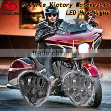 2016 Top quality Aluminum housing IP67 led c ree headlight for Polaris Victory Motorcycle