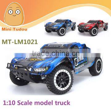 Minitudou High Speed car large 2.4G 4D RC Brush Monster 1/10 Electric Short course truck 1:10 scale model trucks