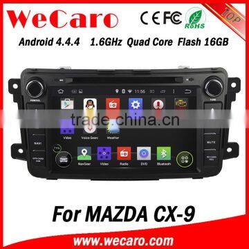 Wecaro in dash touch screen Android 4.4.4 car radio GPS navigation system for mazda cx-9 touch screen dvd player