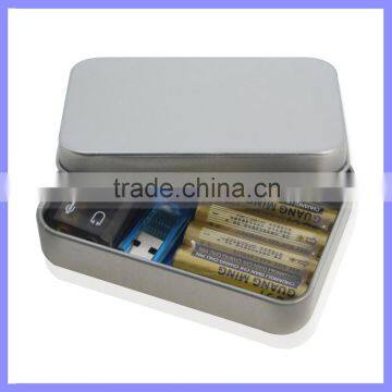 87mm x 60mm Silver Tinplate Package Rectangular Cigarette Tin Box