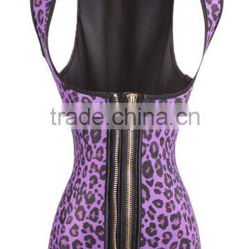 Black Latex Vest Trainer Boyshorts Women's Body Shaper Shaperwear