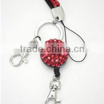 Retractable ID Badge Holder Crystal Decorative Lanyard Rhinestone Lanyard Strap photo-4
