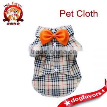 Fashion Casual Dog Plaid Shirt Gentle Dog Western Shirt Dog Clothes Dog Shirt + Bow Free Shipping,Yellow,M: Pet Supplies