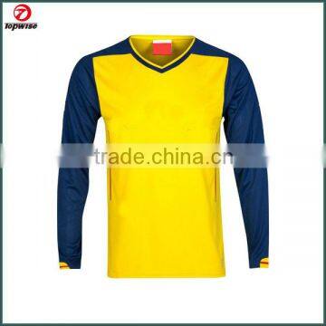 Top brand 100% polyester sublimation OEM service no logo soccer jersey long sleeve