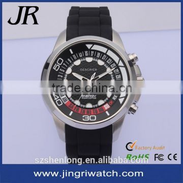 2016 sports fashion !! new design stainless steel back water resistant watch 10atm silicone montre homme